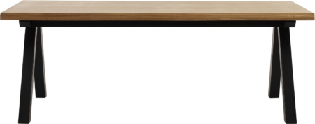 Spisebord Nordique Design Oliveto 210x100 cm Natur massiv eg med sort metalstel, forlængeligt til 6 personer