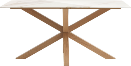Spisebord Nordique Design RAVELLO 160x90 cm H75,5 Lysgrå/Natur Keramik bordplade Træstel