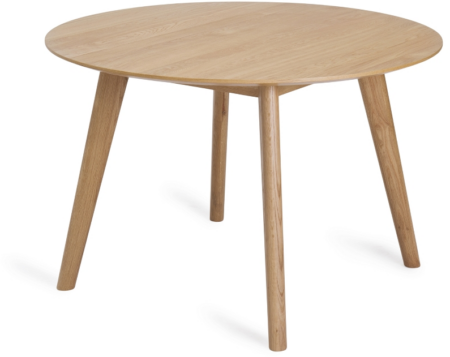 Spisebord Nordique Design Rho - rundt Ø115 cm natur MDF, egetræsfinér & ben i massiv eg