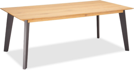 Spisebord Raymond & Hallmark Eastgate egetræ natur bordplade, gråt metalstel 180x90 cm