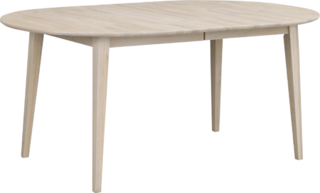 Spisebord Rowico Filippa udtræksbord oval hvidkalket FSC 100% massiv egetræ 170 - 210 cm