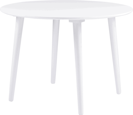 Spisebord Rowico Lotta rundt Ø106 cm hvid lakeret MDF & massivt gummitræsben