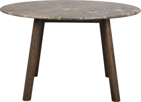 Spisebord Rowico Taransay rund Ø125 cm spansk brun Emperador marmor og FSC-egetræ