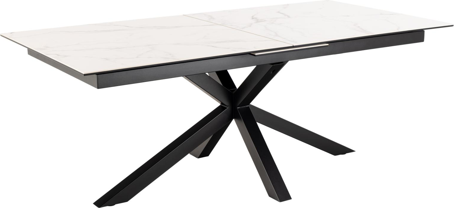 Spisebord Signature Bellona i hvid Akranes keramik 240x100 cm med sort stålstel og udtræk Spisebord Signature Bellona i hvid Akranes keramik 240x100 cm med sort stålstel og udtræk