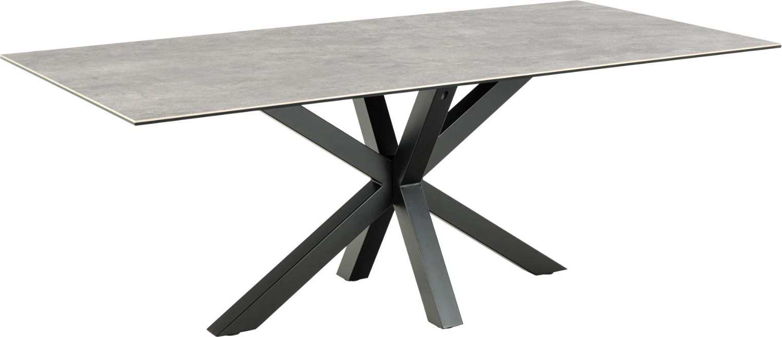 Spisebord Signature Bellona med grå Anista-keramik 200x100 cm mat sort stel Spisebord Signature Bellona med grå Anista-keramik 200x100 cm mat sort stel