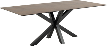Spisebord Signature Bellona rektangulært rusten brun Lemco-keramik H75,5x200x100 cm
