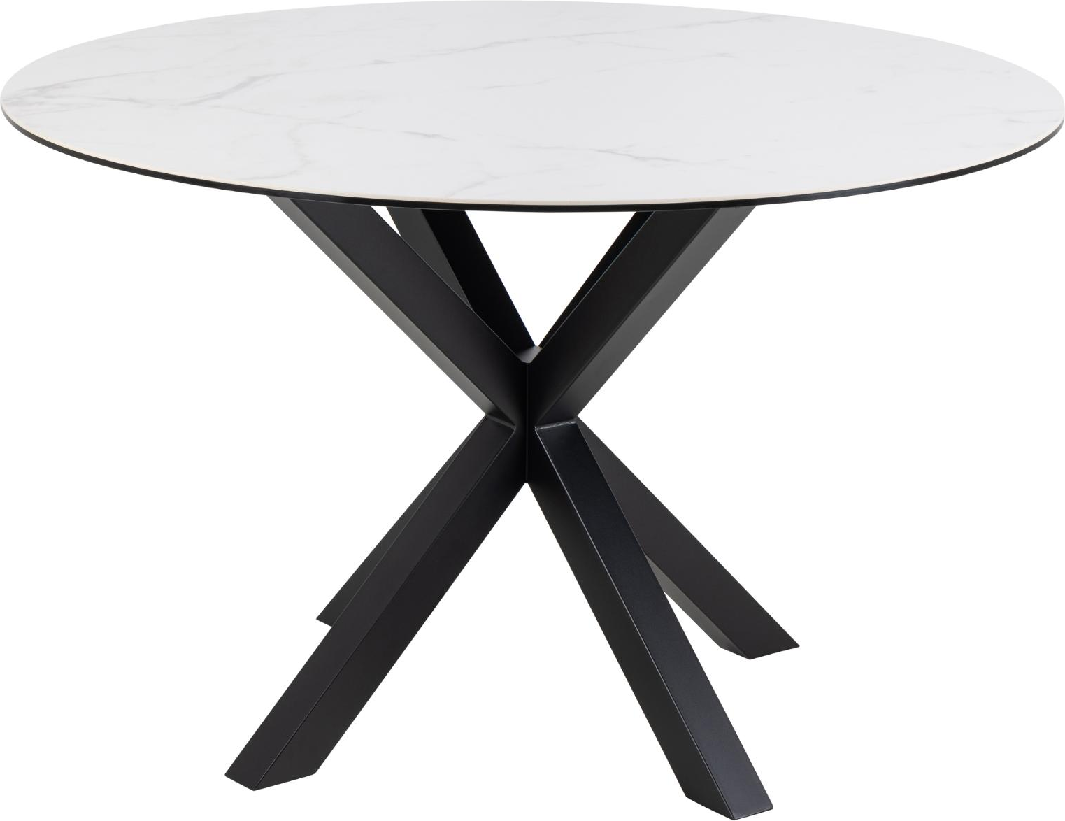 Spisebord Signature Bellona rund Ø119 cm i hvid Akranes keramik med mat sort stålstel Spisebord Signature Bellona rund Ø119 cm i hvid Akranes keramik med mat sort stålstel