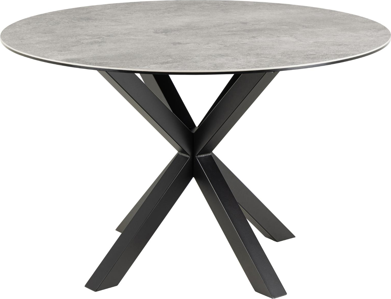 Spisebord Signature Bellona rund Ø119 cm keramik grå Anista mat sort stålstel Spisebord Signature Bellona rund Ø119 cm keramik grå Anista mat sort stålstel
