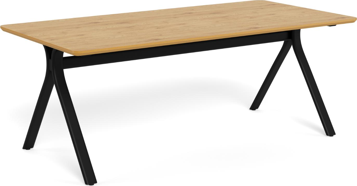 Spisebord Signature Brist 200x100 cm, mat vild eg-melamin, mat sort stålstel Spisebord Signature Brist 200x100 cm, mat vild eg-melamin, mat sort stålstel