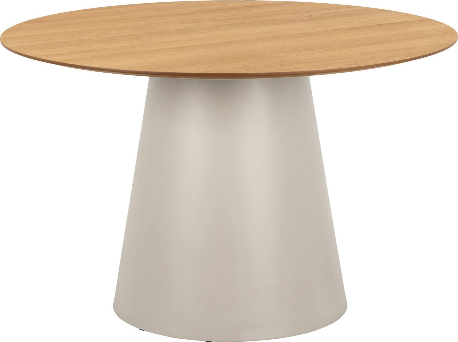 Spisebord Signature Ilara rundt Ø120 cm mat egetræsfinér beige med grå stålbase Spisebord Signature Ilara rundt Ø120 cm mat egetræsfinér beige med grå stålbase