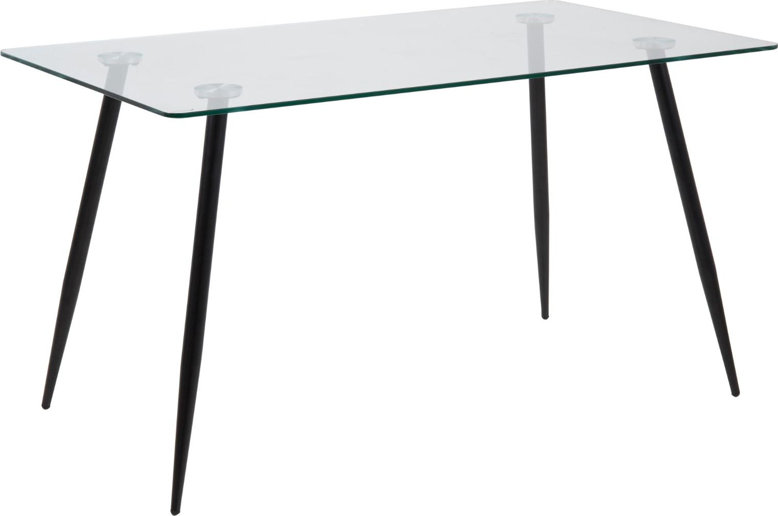 Spisebord Signature Malva 140x80 cm, rektangulært bord med hærdet glas og mat sort pulverlakeret stålstel Spisebord Signature Malva 140x80 cm, rektangulært bord med hærdet glas og mat sort pulverlakeret stålstel
