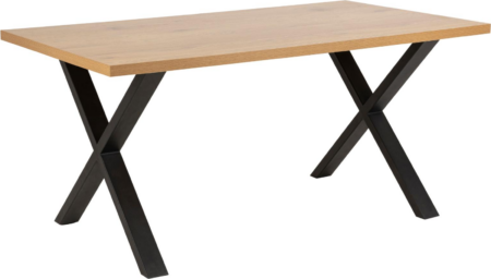 Spisebord Signature Ovelina 160x90 cm mat vild eg melamin med sort stålstel