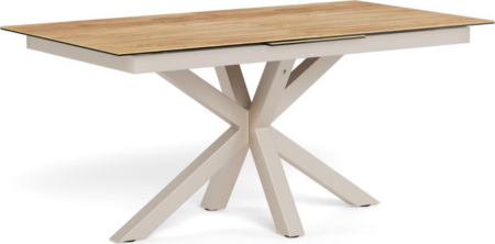 Spisebord Signature Solenne 210x90 cm keramisk bordplade grå/natur 4-stjernet stålstel synkront udtræk med opbevaring