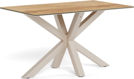 Spisebord Signature Solenne, keramisk bordplade vild eg-look, grå pulverlakeret stålstel, 135x80 cm, H75,5 cm