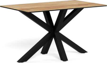 Spisebord Signature Solenne keramisk bordplade vild-eg-look mat sort 4-stjernet stel 135x80 cm