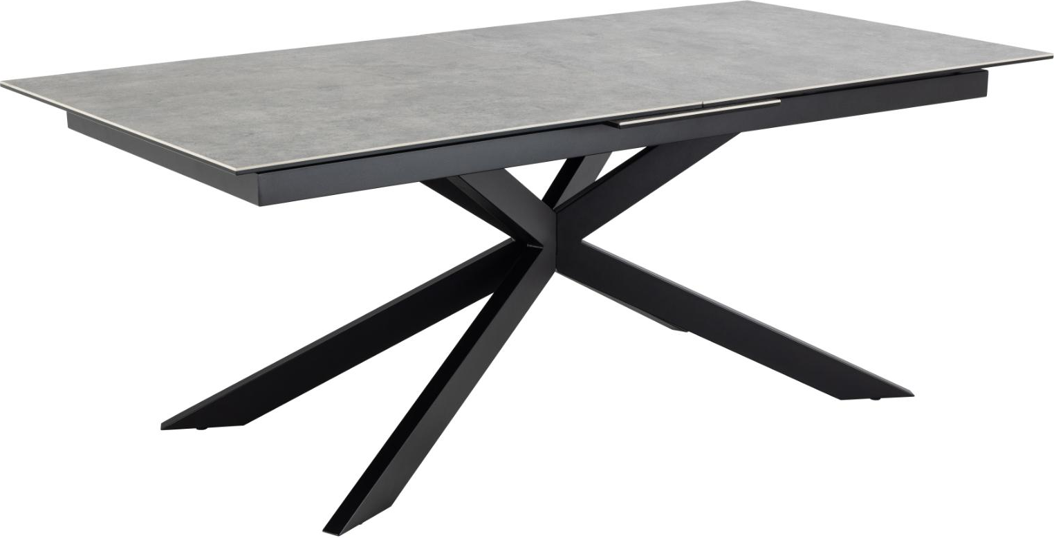 Spisebord Signature Unaelle 240x100 cm grå Anista keramik udtræksbord med mat sort krydsstel Spisebord Signature Unaelle 240x100 cm grå Anista keramik udtræksbord med mat sort krydsstel