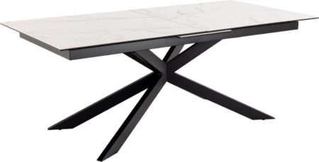 Spisebord Signature Unaelle hvid Akranes keramik mat sort stel 240x100 cm