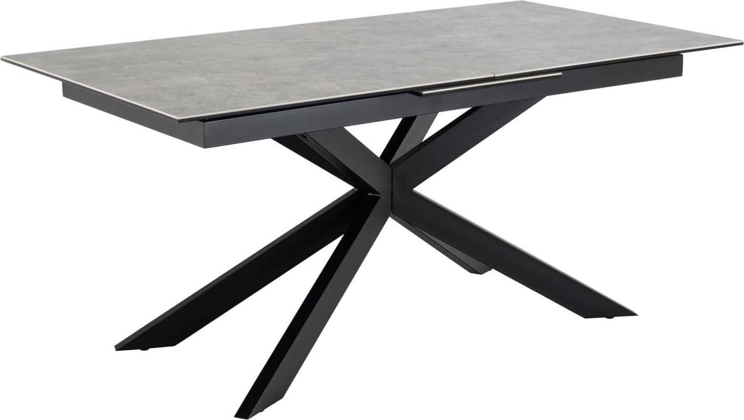 Spisebord Signature Unaelle udtræksbord i grå Anista keramik 168 - 210 cm stel mat sort stål Spisebord Signature Unaelle udtræksbord i grå Anista keramik 168 - 210 cm stel mat sort stål