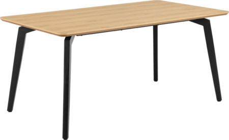 Spisebord Signature Valindra rektangulært 160 x 90 cm eg melamin med mat sort stålstel
