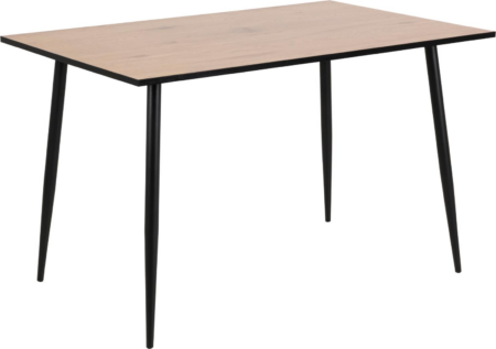 Spisebord Signature Valona 120x80 cm vild eg melamin med sorte stålben