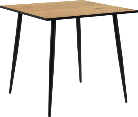 Spisebord Signature Valona 80x80 cm vild eg melamin sorte stålben