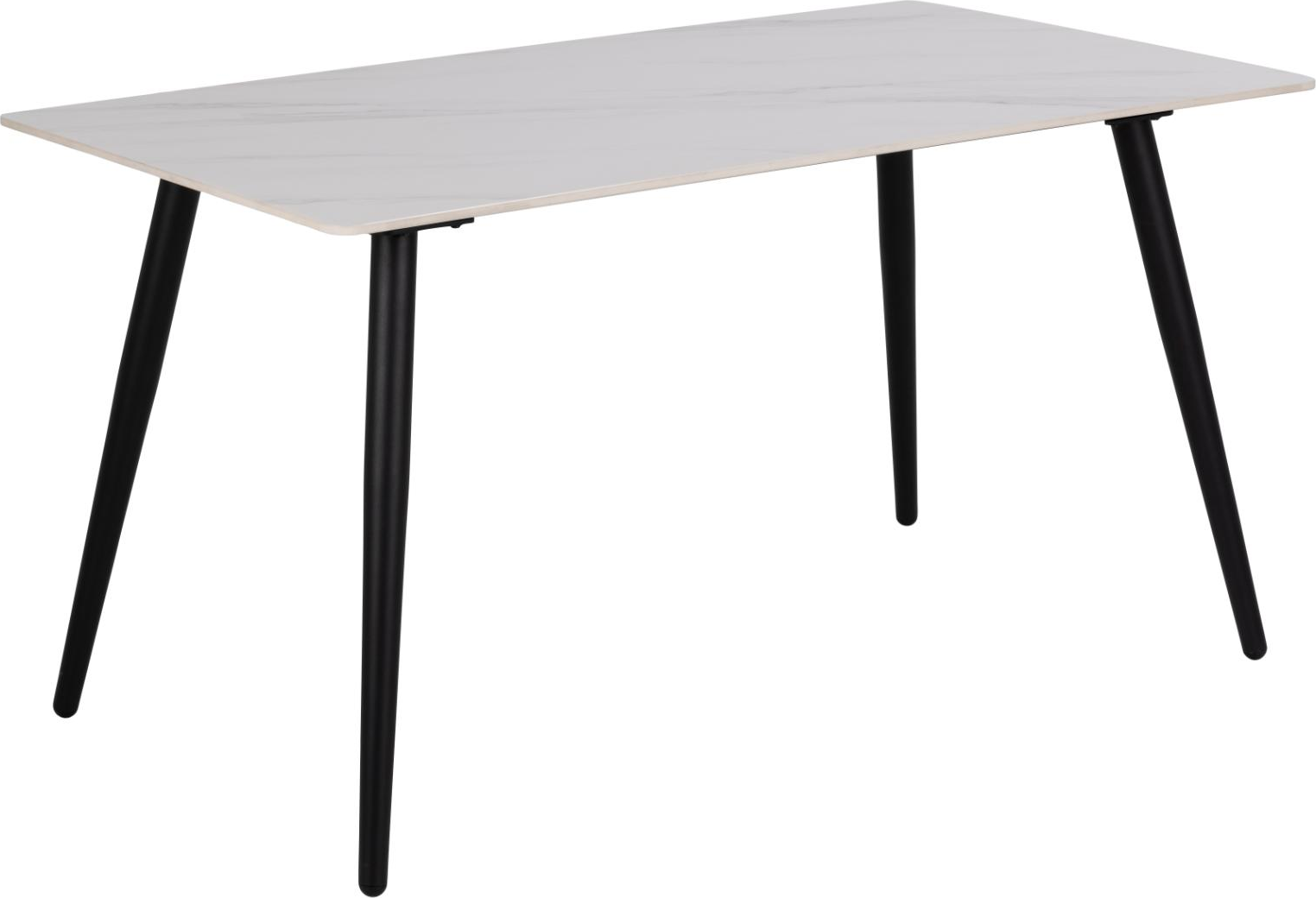 Spisebord Signature Vardo - hvid Unico keramikbordplade, mat sort stel, 140x80 cm, plads til 4 Spisebord Signature Vardo - hvid Unico keramikbordplade, mat sort stel, 140x80 cm, plads til 4