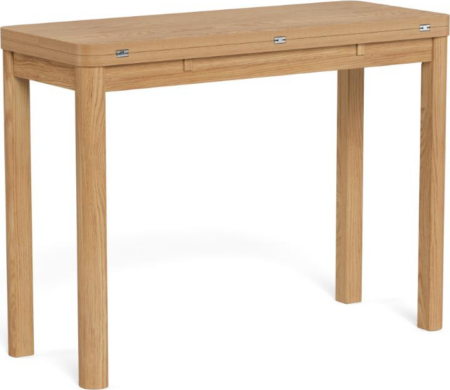 Spisebord Signature Westby - egfiner natur, udvidelsesbord med indbygget tillægsplade, 120x90 cm