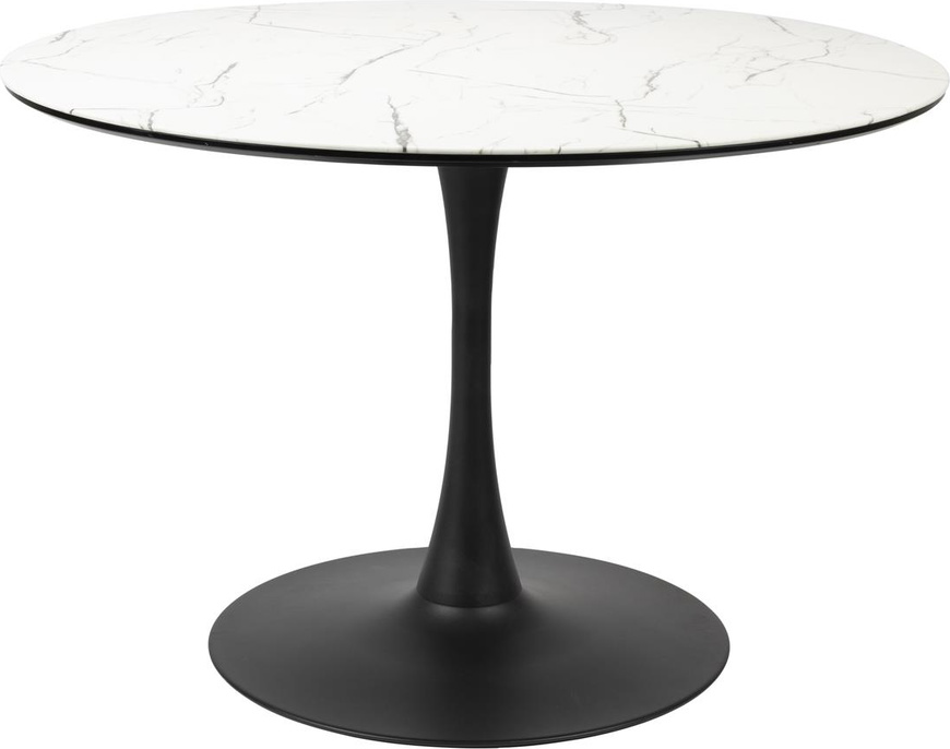 Spisebord Studio White Maru rundt offwhite MDF marmorlook metalstel Ø110 x H75 cm Spisebord Studio White Maru rundt offwhite MDF marmorlook metalstel Ø110 x H75 cm