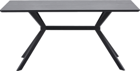 Spisebord WOOOD Exclusive Bruno, MDF/stål, 160x90x75 cm, mat sort