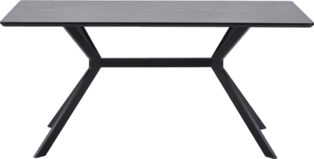 Spisebord WOOOD Exclusive Bruno - Sort mat MDF & stålramme, 200x90 cm til 6-8 personer