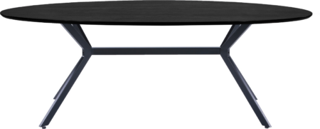 Spisebord WOOOD Exclusive Bruno oval 220x100x75 cm mat sort MDF/stål til 6-8 pers.