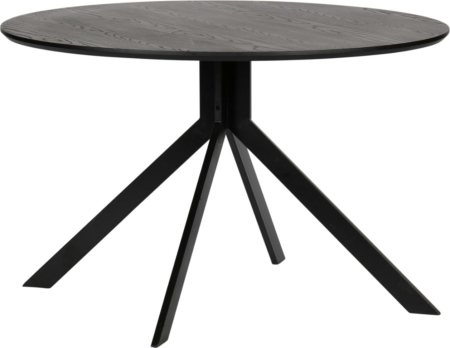 Spisebord WOOOD Exclusive Bruno rund Ø120 cm mat sort MDF/stål