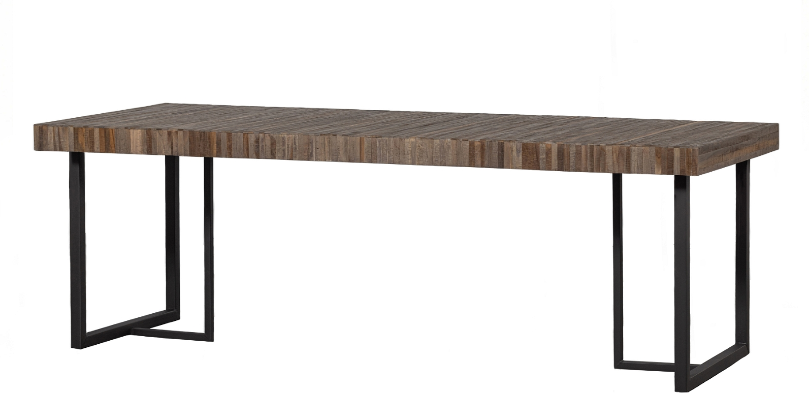 Spisebord WOOOD Exclusive Maxime - genbrugt teaktræ bordplade, matsorte metalben, 200x90 cm, natur Spisebord WOOOD Exclusive Maxime - genbrugt teaktræ bordplade, matsorte metalben, 200x90 cm, natur