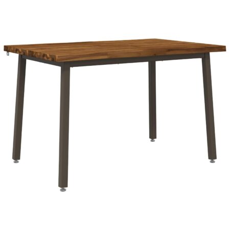 Spisebord i massivt akacietræ 90 x 55 x 75 cm - rektangulært, naturlig og kaffe