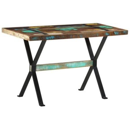 Spisebord i massivt genbrugstræ 120 × 60 × 76 cm - industrielt design