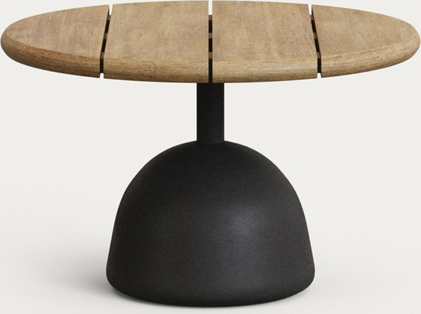 Udendørs sofabord Kave Home Saura rund Ø55 cm sort/natur akacietræ og cement Udendørs sofabord Kave Home Saura rund Ø55 cm sort/natur akacietræ og cement