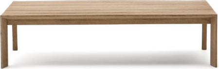 Udendørs sofabord/kaffebord Kave Home Ambra i massivt akacietræ med røget hvid top - Beige