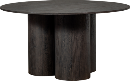 WOOOD Collection Oona rundt spisebord Ø140 cm MDF mørkebrun robust design til 4-6 personer