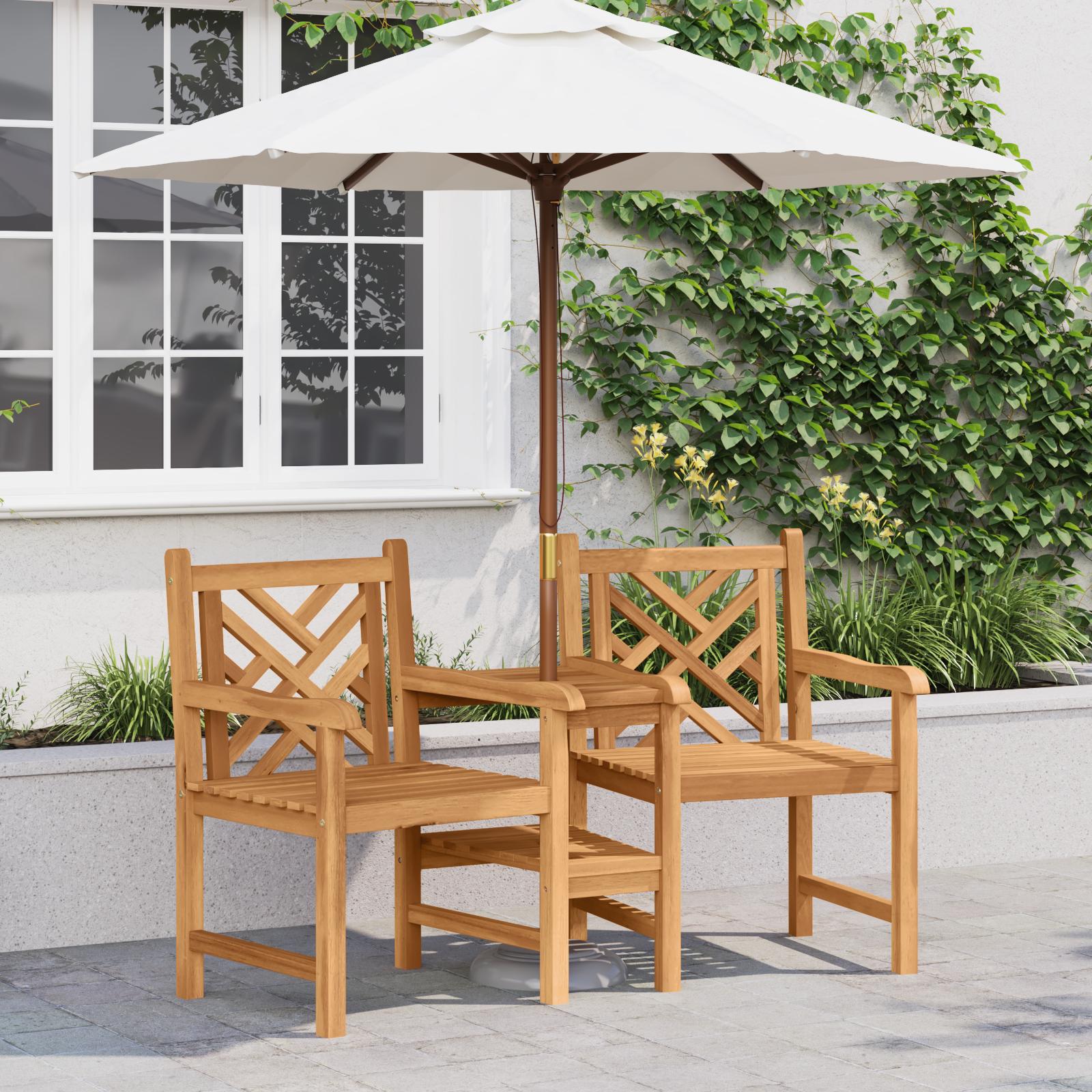 2-personers havestol med bord i massiv teak - 152 x 63 x 89 cm 2-personers havestol med bord i massiv teak - 152 x 63 x 89 cm