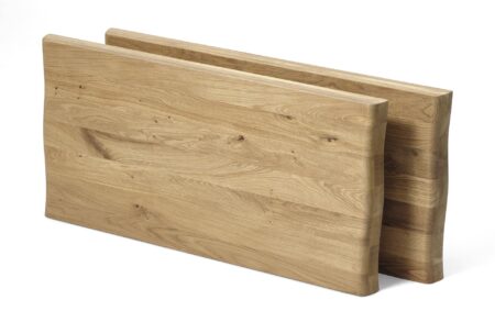 Atlantic tillægsplade med bølget kant 60 mm, rektangulær - natur egetræ (100x50) (sæt af 2)