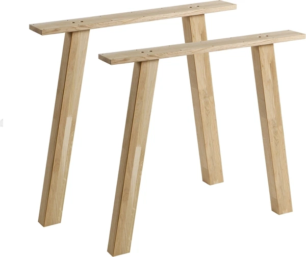 Bordben til plankebord WOOOD Tablo A-formede i FSC-certificeret egetræ klar finish 72x79x10 cm Bordben til plankebord WOOOD Tablo A-formede i FSC-certificeret egetræ klar finish 72x79x10 cm