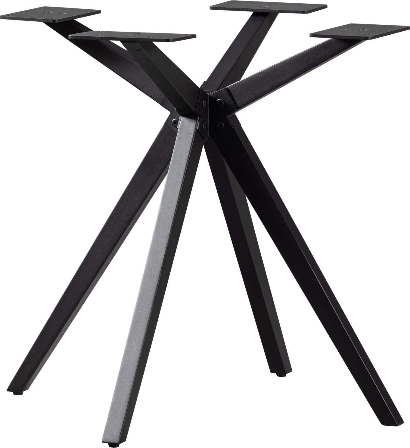 Bordben til plankebord WOOOD Tablo - krydsformet metal, sort pulverlakeret, H72 cm, passer Ø120/120 - 160x80 - 90 Bordben til plankebord WOOOD Tablo - krydsformet metal, sort pulverlakeret, H72 cm, passer Ø120/120 - 160x80 - 90