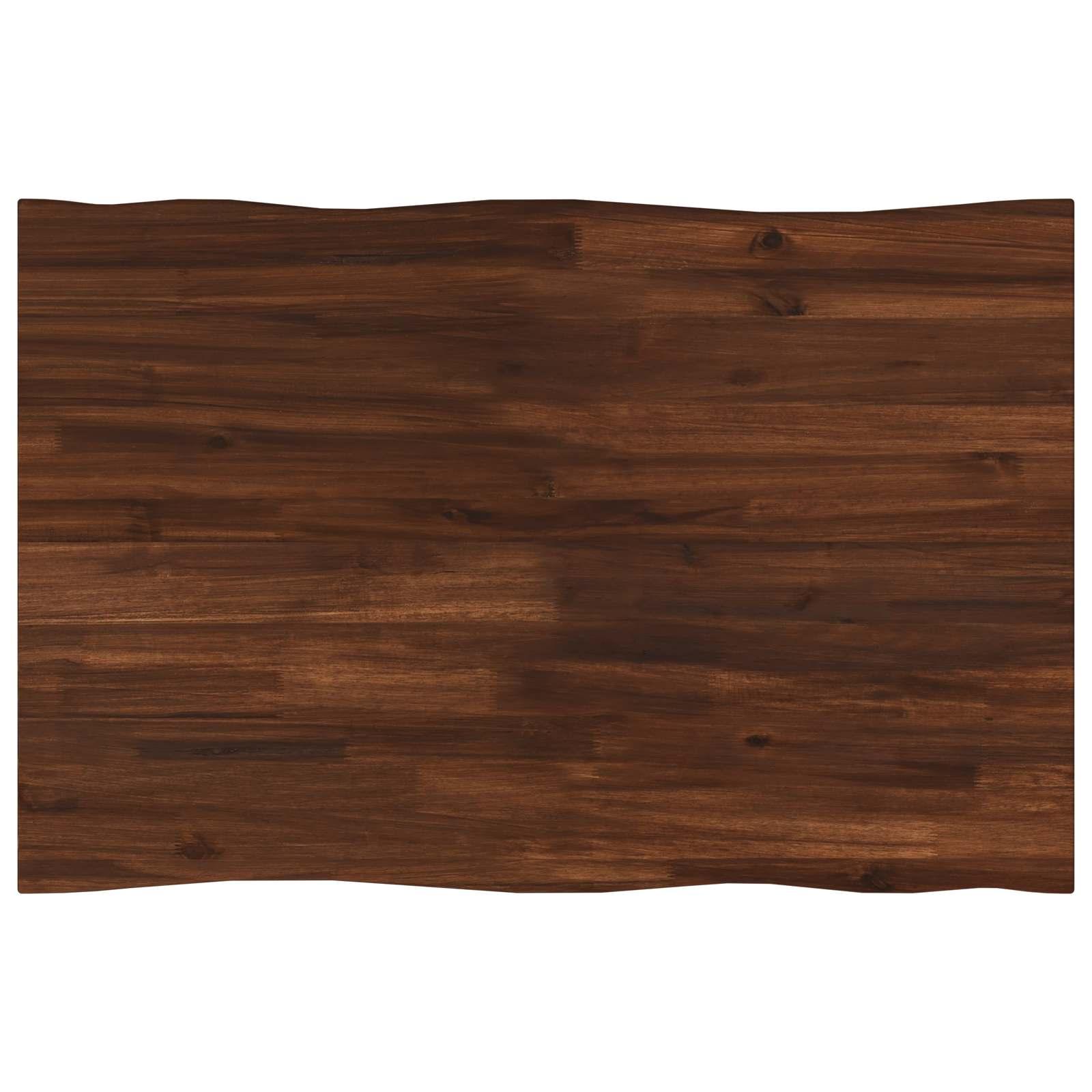 Bordplade i massivt akacietræ 70 x 60 cm - mørk brun Bordplade i massivt akacietræ 70 x 60 cm - mørk brun