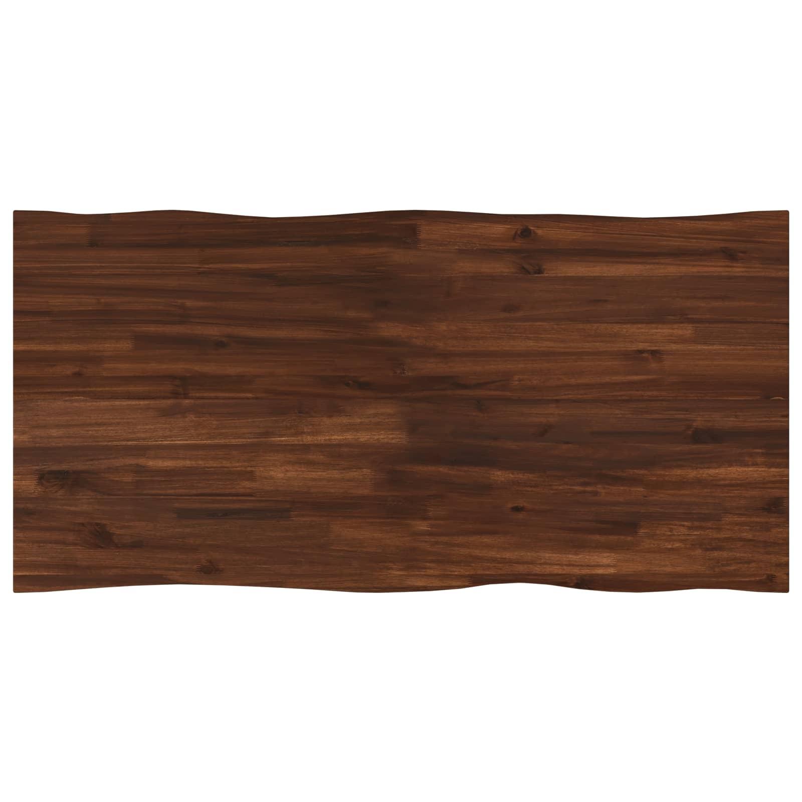 Bordplade i massivt akacietræ med live edge - mørk brun, 110 x 60 cm Bordplade i massivt akacietræ med live edge - mørk brun, 110 x 60 cm