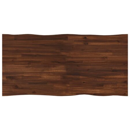 Bordplade i massivt akacietræ med live edge - mørkebrun 100 x 60 x 3,2 cm