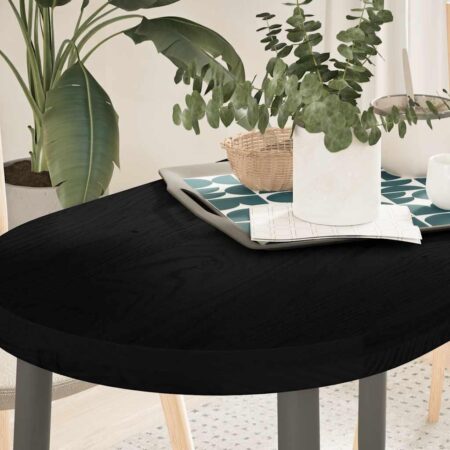 Bordplade i massivt egetræ 100 x 50 x 4 cm oval - mørkebrun