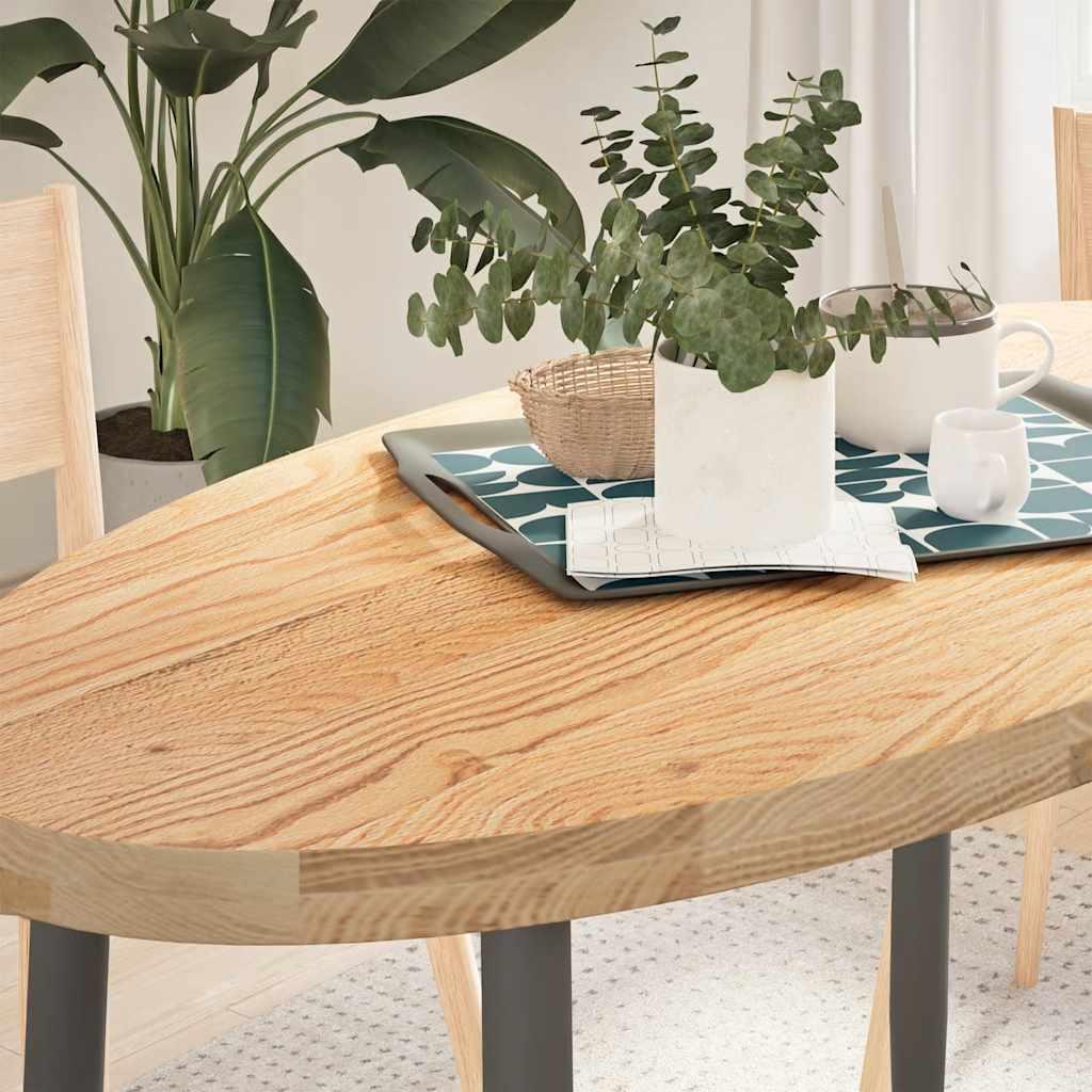 Bordplade i massivt egetræ 120 x 60 x 4 cm oval Bordplade i massivt egetræ 120 x 60 x 4 cm oval