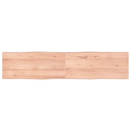 Bordplade i massivt egetræ 180 x 40 x 2-4 cm - lysebrun