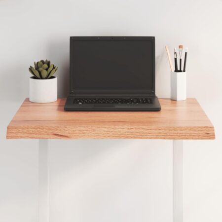 Bordplade i massivt egetræ 60 x 60 x (2-4) cm - lysebrun
