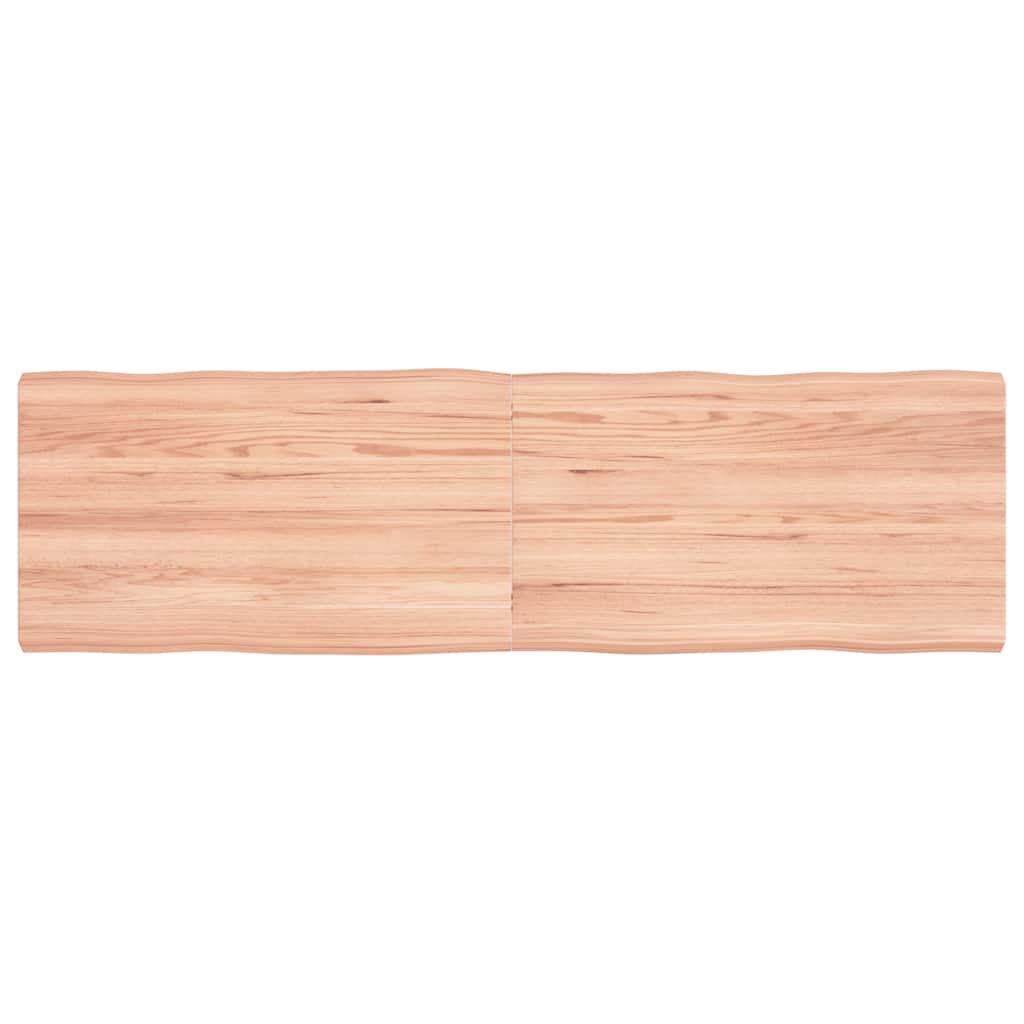 Bordplade i massivt egetræ med naturlig kant 140 x 40 cm - lysebrun Bordplade i massivt egetræ med naturlig kant 140 x 40 cm - lysebrun